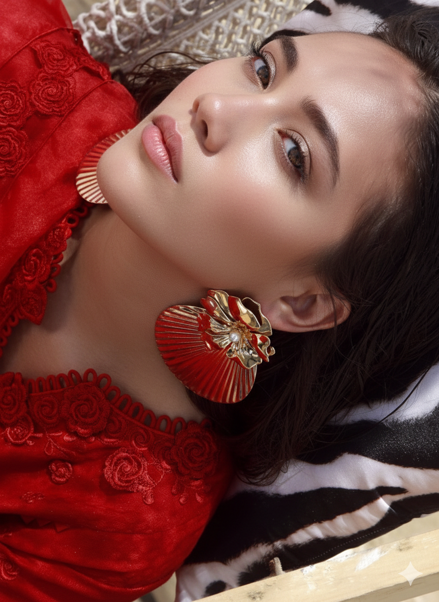Red Embroidered Winter Linen 3PC Suit