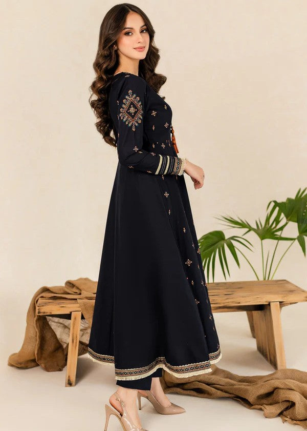 Delicate lace detailing on hem and sleeves of embroidered frock