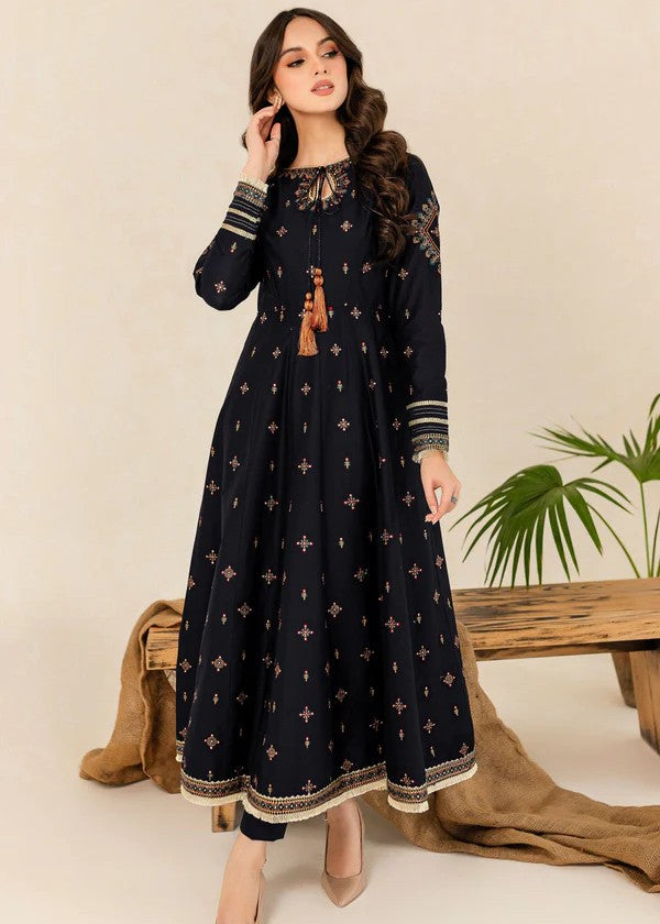 Full length festive embroidered frock with graceful 12 panel silhouette