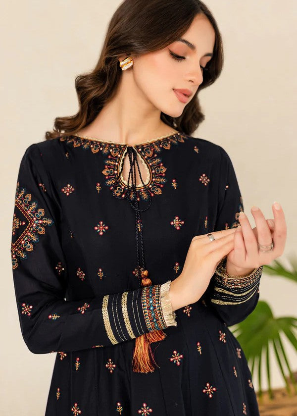 Luxury 12 panel embroidered frock with elegant lace detailing for festive wear