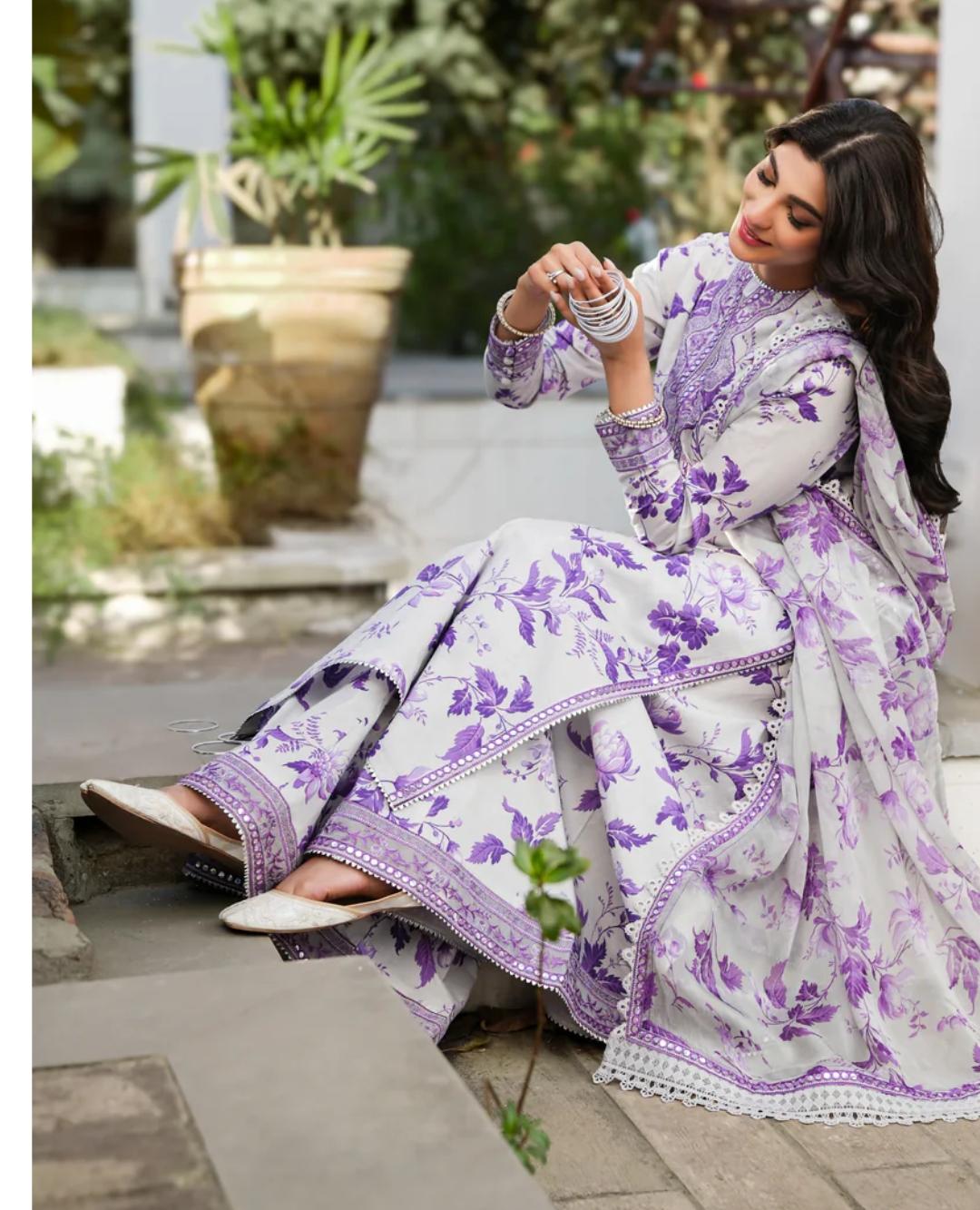 3 piece festive embroidered dress