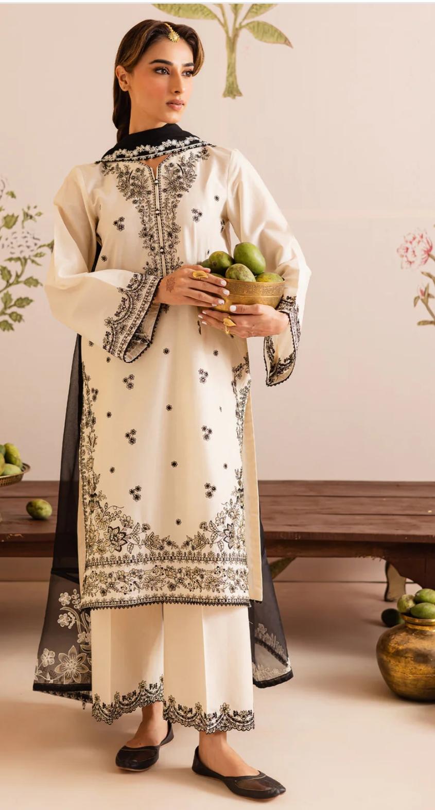 3 piece festive embroidered dress 
