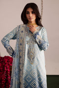 Elegant aqua blue 3-piece lawn suit for women with traditional embroidered detailing