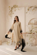 Close up floral embroidery with organza sleeves kurta