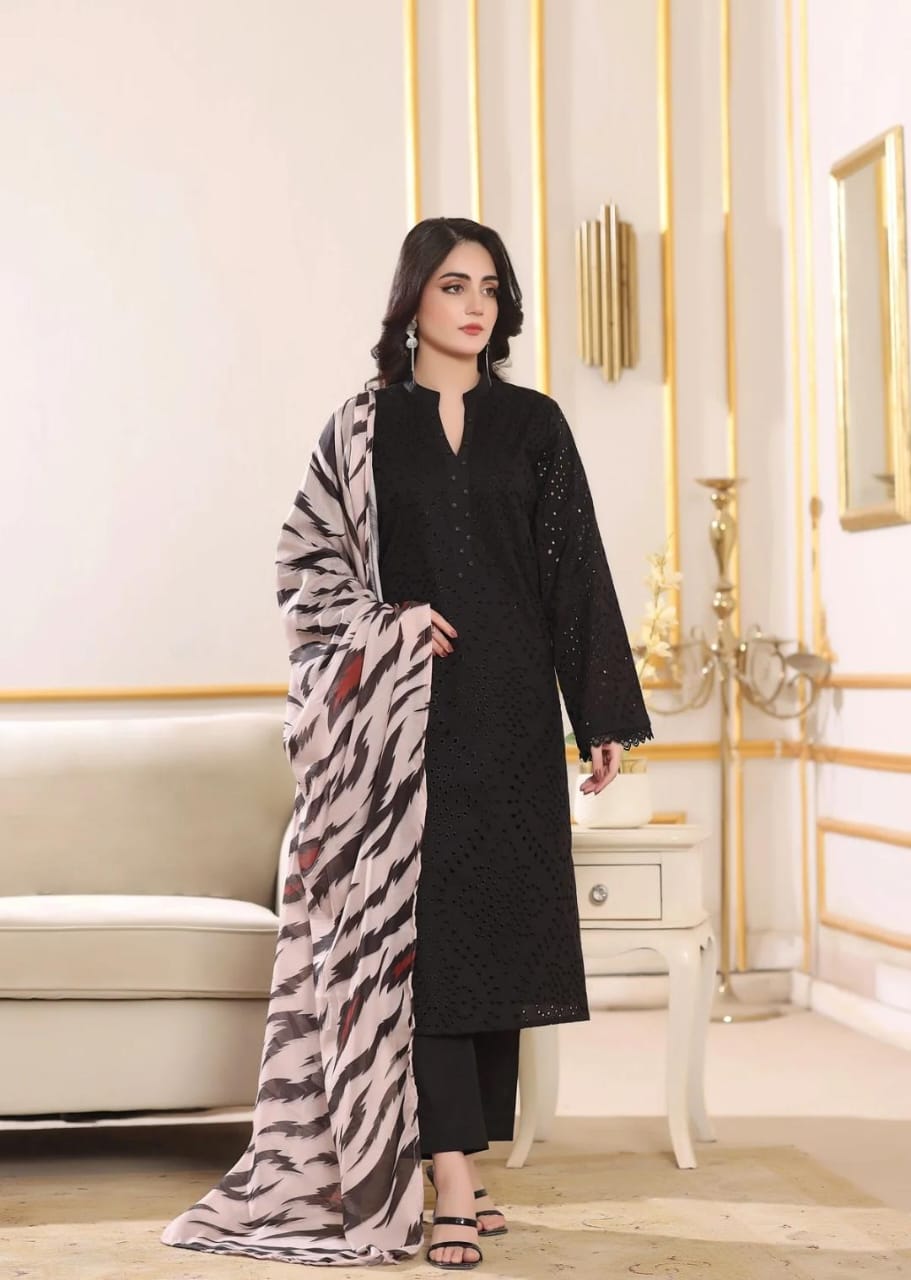 3 Piece chickenkari dress 